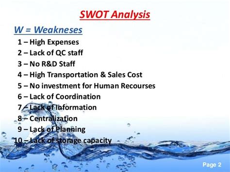 Water refilling station SWOT Analysis .